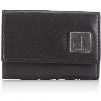 Calvin Klein Jeans COBBLESTONE SMALL WALLET - Monedero de cuero hombre, color negro, talla 10x8x2 cm