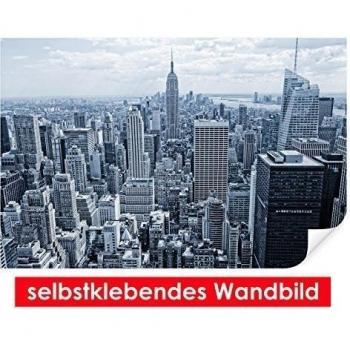 Adhesivo Pared de skyline of New York II - Fáciles de pegar - Wall Print, Wall Paper, Póster, pantalla con pegamento de puntos de vinilo para paredes, puertas, muebles y superficies lisas de Trend paredes, 90 x 60 cm