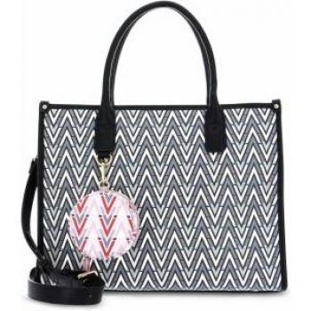 Valentino by Mario Valentino Women's Adjustable Strap Black Stylish Shopping Tote Bag TONIC-VBS6