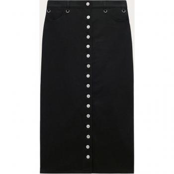 Courrèges Women's Black Denim Midi Skirt - Size XS
