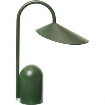 Lámpara de mesa LED recargable Arum, verde, atenuable, IP44