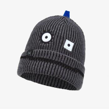 Gorro estilo urbano unisex Buff Knitted Funn Robot gris blanco infantil