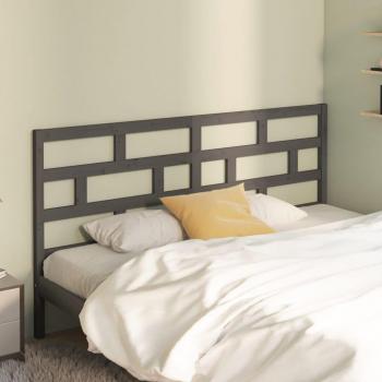 Cabecero para cama de madera maciza de pino gris 206x4x100 cm