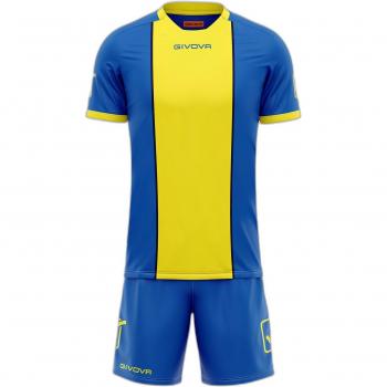 Conjunto de camiseta y pantalón corto Givova Paris azul/amarillo M