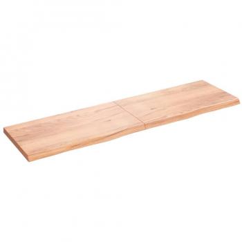 Estante de pared madera maciza roble sin tratar 220x60x(2-6) cm Natural, Marrón claro, Marrón oscuro Mueble Almacenaje Estantería para Oficina, Estudio, Dormitorio Estantería