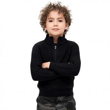 Brandit Kids' Marine Troyer Sweatshirt - Black - Sizes 122/128 to 170/176