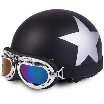 FuriAuto casco con gafas de motorista motocicleta crucero de casco de moto viseras proteccion UV