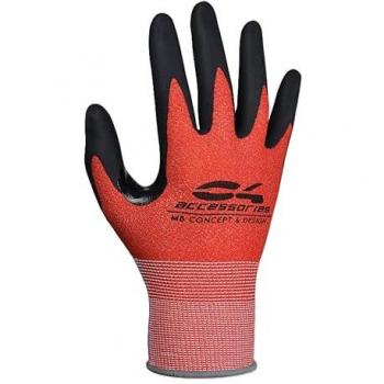 Guantes Dyn Rojo Mujer - C4 Guantes Dyn de polietileno resistente al agua y a los cortes antideslizantes, talla XL, Línea Accesorios Marco Bardi