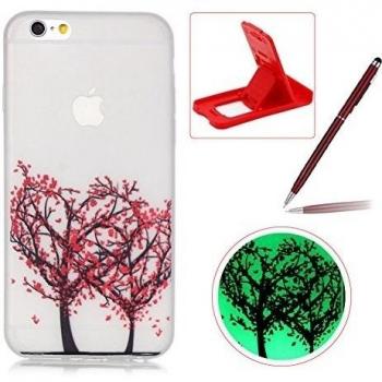 iPhone 6S Plus Funda Caucho de TPU cubierta de parachoques,iPhone 6 Plus [Noche Luminoso] Efecto fluorescente que brilla en la cubierta del caso de cáscara oscura piel suave transparente TPU de silicona,Herzzer [Anti-rasguños] Cubierta de la caja Funda 