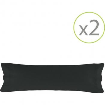 Basic Funda de Almohada Negro 45 x 110 cm (x2)