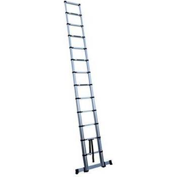 Escalera telescópica de apoyo, extensible, plegable, 12 peldaños