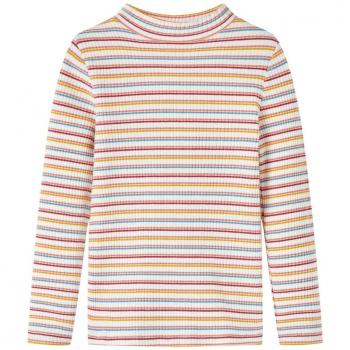 Camiseta infantil de manga larga cuello alto color crudo 128