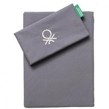 United Colors Of Benetton - Set 2pc Cama - Funda Nórdica 135x200cm y Funda de Almohada 80x80cm - 200TC Algodón - Negro y Blanco