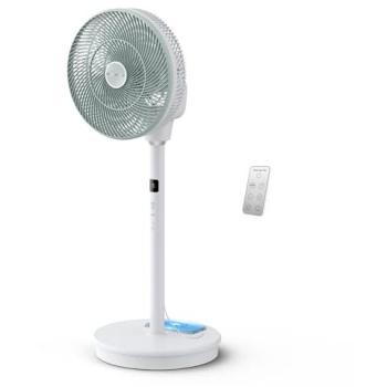 Ventilador de pie Rowenta Turbo Silence Compact 3D Nomad QV5050, 20W, 18 dB(A), 1800 m3/h, 20 velocidades, 3 alturas, temporizador, autonomía de