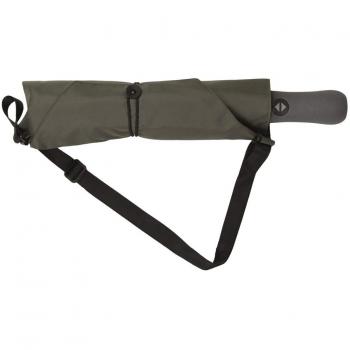 Paraguas vogue xxl de gran cobertura y plegable antiviento y acabado teflon se guarda en una practica funda estilo bandolera para llevarlo colgado marron topo
