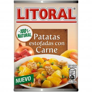 LITORAL Plato Preparado de Guiso de Patatas Estofadas con Carne, Sin Gluten, 420g