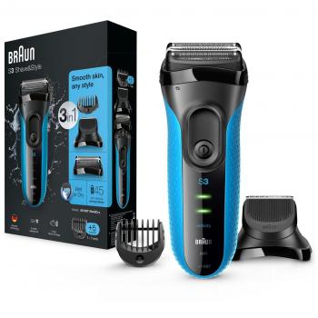 Braun Series 3 3010BT 3-in-1 Electric Cordless Wet and Dry Shaver for Men with Precision Trimmer and 5 Comb Attachments