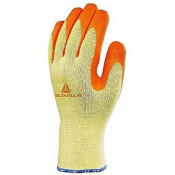 Delta plus - Guante ve730or algodón poliester latex amarillo naranja 10