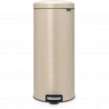 Brabantia NewIcon Cubo de basura de pedal de 30 litros, Acero Inoxidable, Mineral Golden Beach