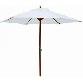 PARASOL VERTICAL 2.5M. BLANCO POSTE MADERA TS50305A