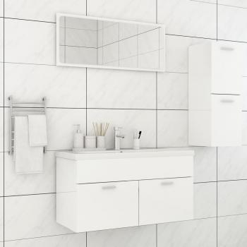 Juego de muebles de baño vidaXL madera de ingeniería blanco brillo
