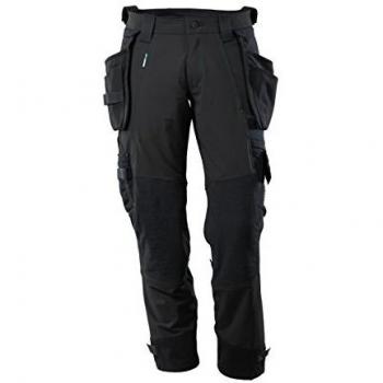 Pantalón de Trabajo Mascot Advanced 17031 con Bolsillos Colgantes Grandes Color Negro Talla 76C58
