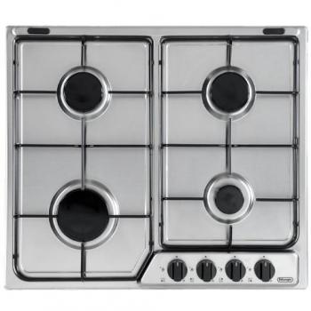 Placa de Gas De'Longhi YAF46ASV 4 Fuegos 60 cm Inox, Comandos Frontales y Válvula de Seguridad