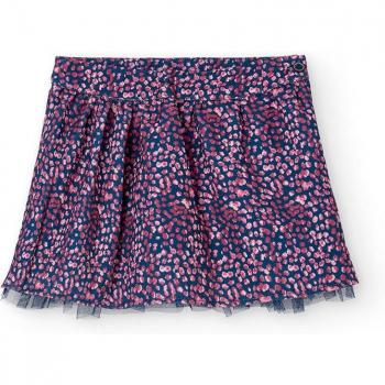 Falda de niña estampada con tul Boboli