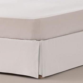 Cubre Canapé Blanco Liso Alto 30cm Algodón Poliéster con Volante Fuelle Inglés para Cama de 80cm