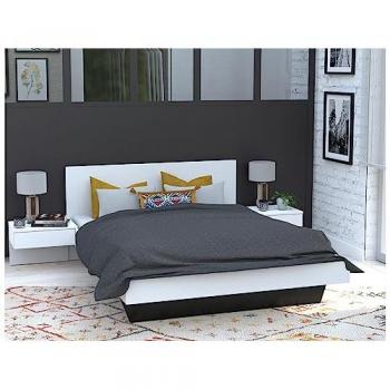 Cama MARVELLOUS con mesas de noche 140 x 190 cm - Color blanco