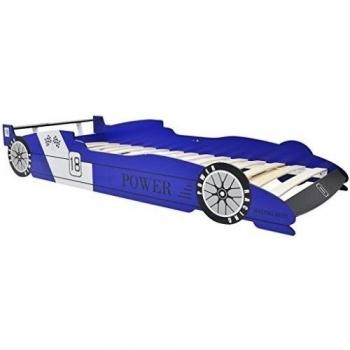 vidaXL cama para niños estilo coche de carreras 90x200 cm color azul