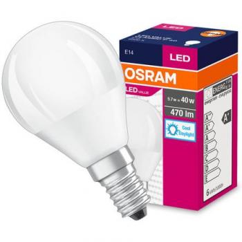 Bombilla LED OSRAM 4058075127630 | Lámpara LED VALUE CLASSIC P E14 5,7W 470lm Luz Blanca Fría 6500K con Larga Vida útil