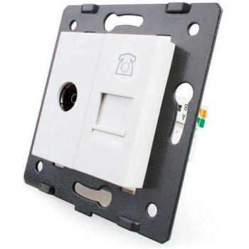 LEDBOX Mecanismo de empotrar TV + Teléfono RJ11, blanco. Sistemas de control