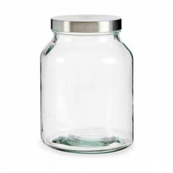 Tarro Plateado de Acero Inoxidable Vivalto 3 L - Almacenamiento de Cocina, Dimensiones: 16 x 21,5 x 16 cm (8 Unidades), Estándar