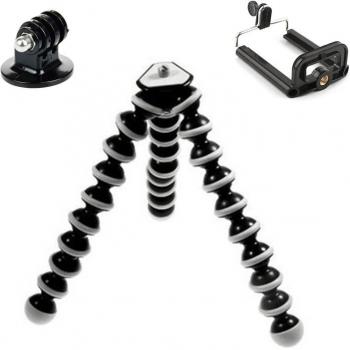 Cámara de Acción SANGER SLR con Trípode Pulpo para Móvil, Adaptador de Montaje y Clip (Pequeño/Medio/Grande) con Control Remoto Bluetooth