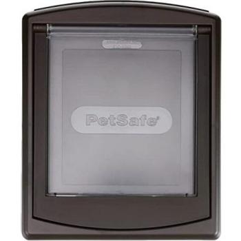 PetSafe Staywell Original - Puerta Para Mascotas Con 2 Posiciones, Fácil Instalación, Gatera En Exterior O Interior, Panel De Cierre Personalizable, Resistente, Marrón - S