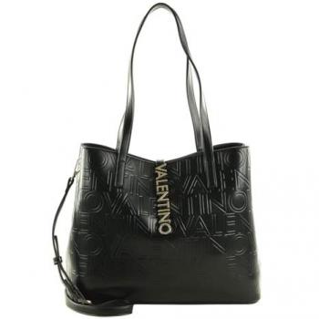 Valentino Lio Re Black Tote Handbag with Embossed Logo - One Size
