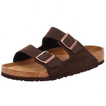 Birkenstock Arizona SFB Suede Men's Sandals - Brown, Size 39