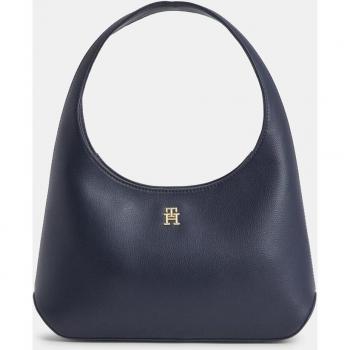 Bolso Hobo Tommy Hilfiger en azul con cremallera e insignia