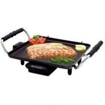 Orbegozo TB 2206 B - Plancha de asar eléctrica, termostato regulable, superficie antiadherente, 1500 W de potencia