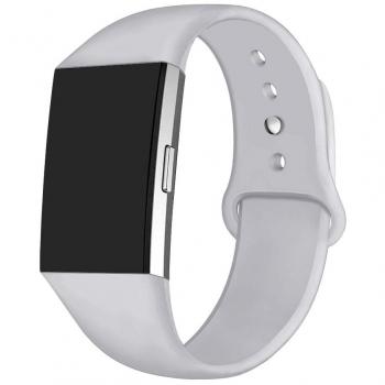 Oenfoto Correa Compatible Fit bit Charge 2, Pulsera de Silicona Suave Adjustable, Accesorios para Fit bit Charge 2 para Mujeres Hombres,Gris Claro Grande