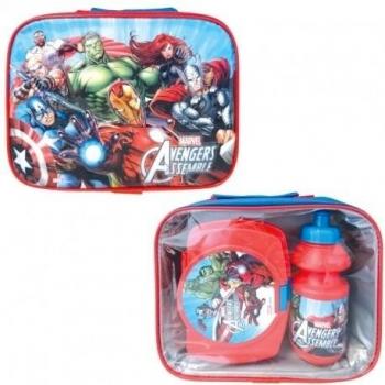 Marvel Avengers Children's 3 Piece Lunch Bag Set Kids' Sandwich Box Drink Bottle
