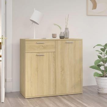 Aparador de madera contrachapada color roble Sonoma 80x36x75 cm, mueble de almacenaje de salón, buffet para salón, armario auxiliar, armario de almacenamiento vidaXL