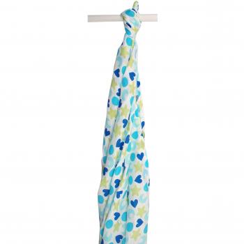 Ti TIN | Muselina Fabricada en Bambú Anti-Ácaros Natural | Gasa Suave para Bebé con Estampado de Luna | Se Puede Usar como Arrullo o Sábana | 120 x 120 cm