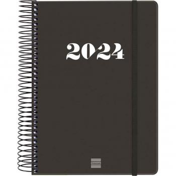 Finocam - Agenda 2024 Catalán Espiral My E10 Negro Enero-Diciembre 155x212mm 1 Día por Página