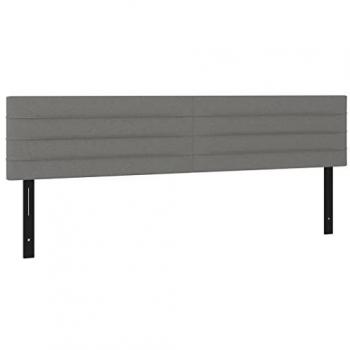 Cabeceros 2 unidades de tela gris oscuro 90x5x78/88 cm