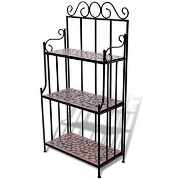 Terracotta Mosaic Pattern Plant Stand Display