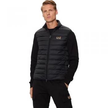 EA7 Emporio Armani Men's Black Down Gilet, Size M