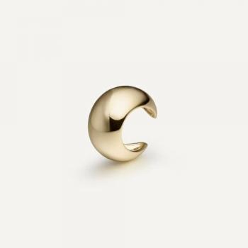 Pendiente Ear Cuff Cupola de Plata de Ley 925 con Baño de Oro Amarillo 18K - Cierre Ajustable - Sin Perforación - Pendientes Unisex