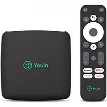 Youin You-Box EN1040K - TV Box Android TV 4K UHD - Asistente de Google y Chromecast Integrado - Producto Exclusivo Amazon, Negro